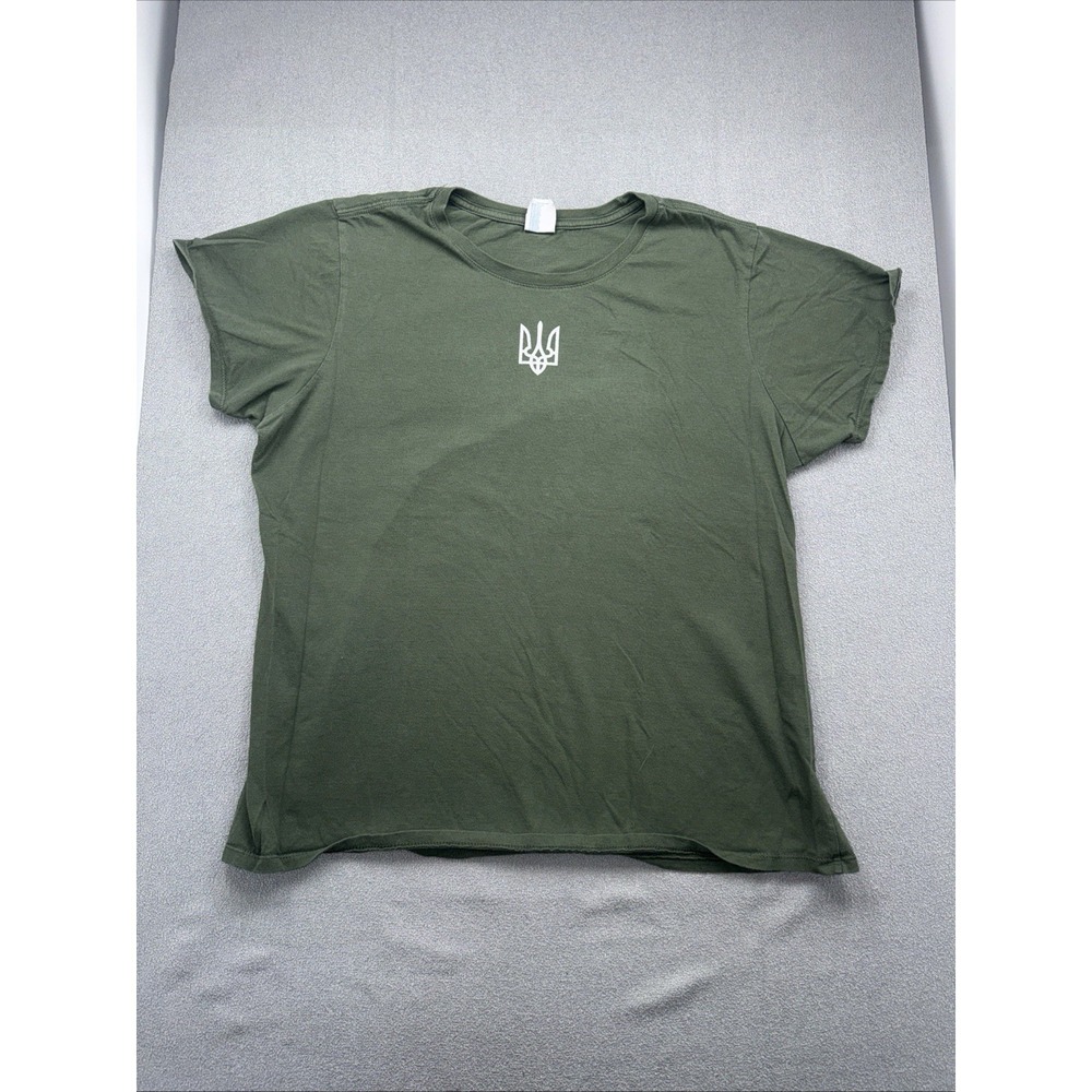 Embroidery Ukraine Trident Golden Women T Shirt Size 2XL